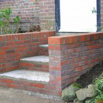 New brick steps to garden